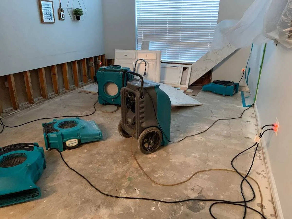 Dehumidifier in flood-cut room for Water Extraction & Removal in DeForest